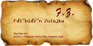 Fábián Zulejka névjegykártya